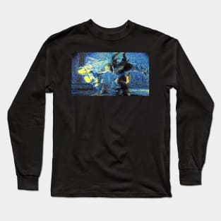 Dragon Age Origins The Warden vs Ogre Starry Night Long Sleeve T-Shirt